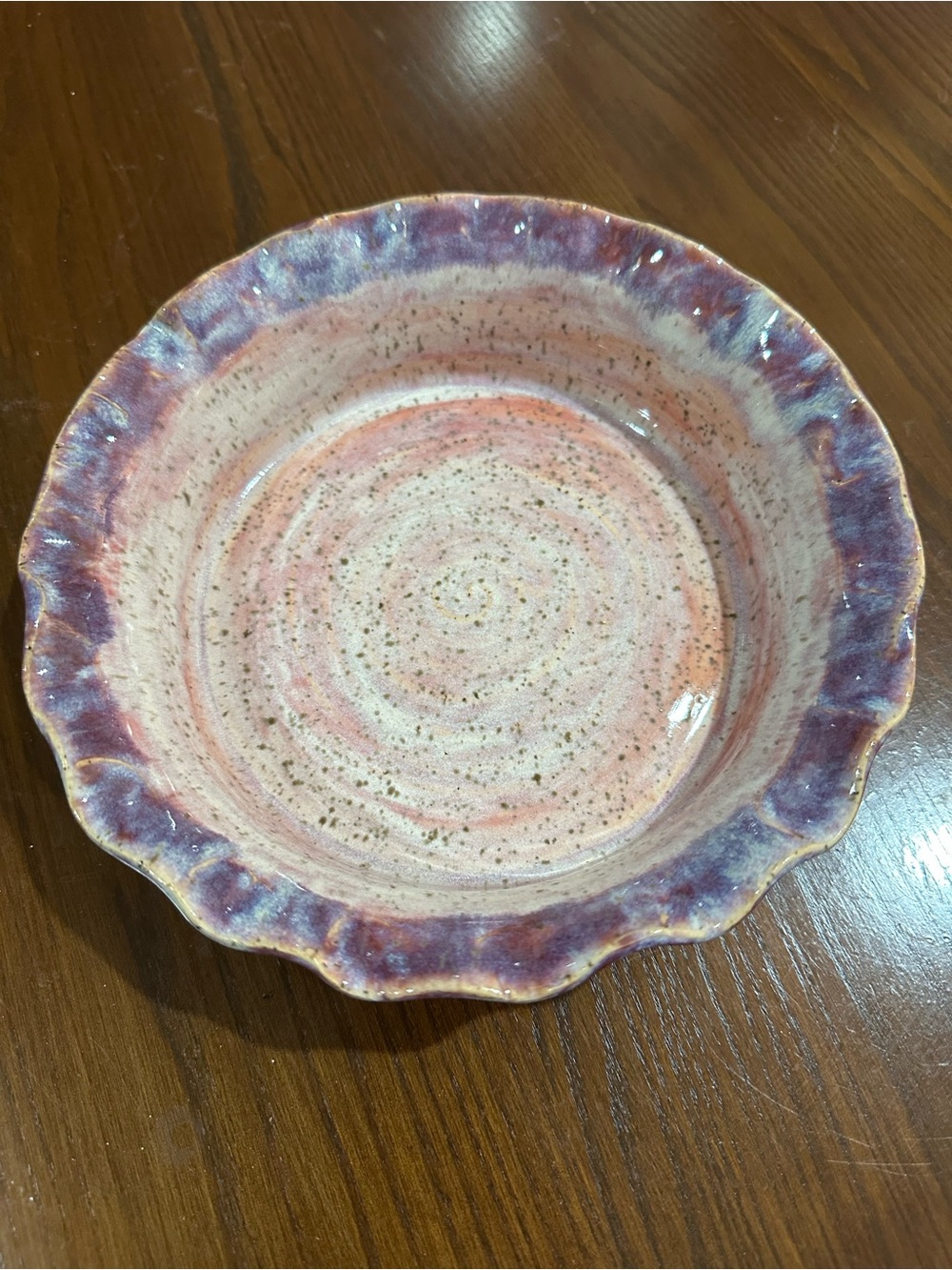 Handmade Pink and Purple Ceramic Decorative Bowl